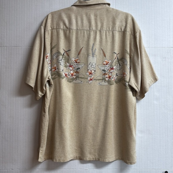 Island Republic Men's Hawaiian Shirt Button Down 100% Silk Short Sleeve Size XL - Picture 9 of 14